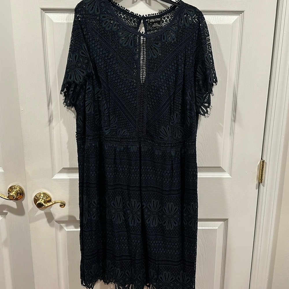 Navy lace dress. Brand new. Tags on.